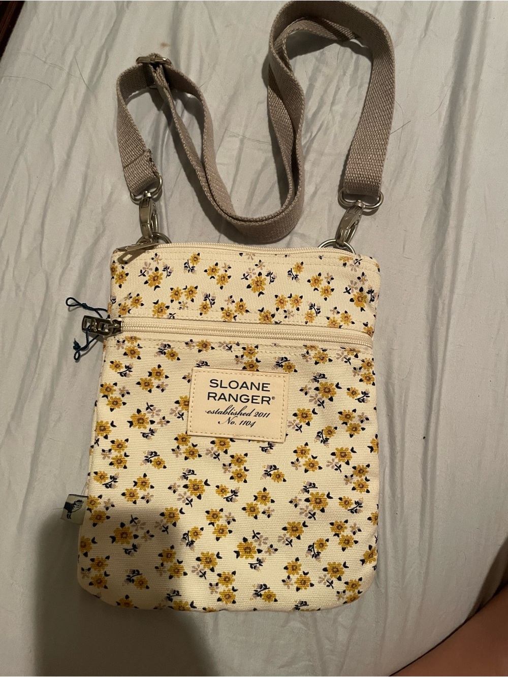 Cream Floral Sloane Ranger Crossbody Bag